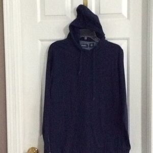 Long-sleeve Navy Blue Hooded Shirt